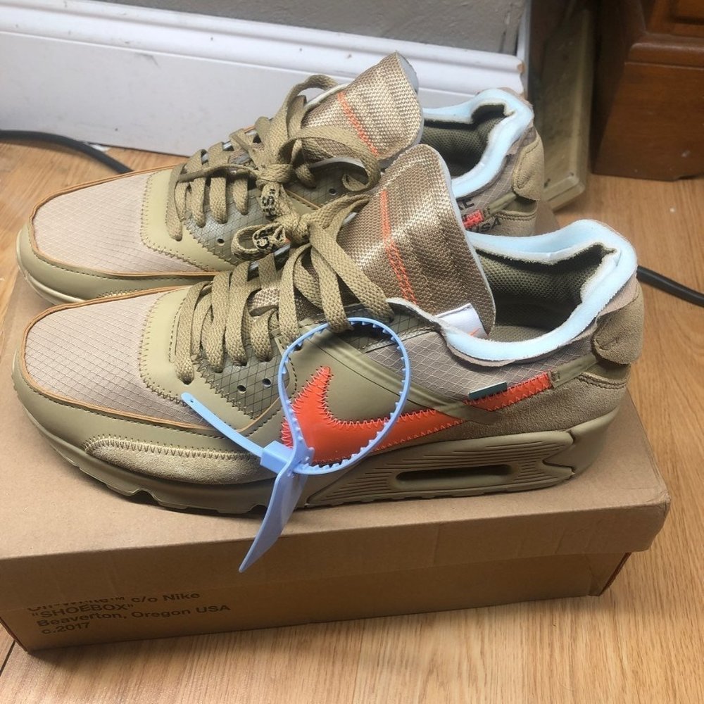 OFF-WHITE x Air Max 90 “Desert Ore” (size 10).